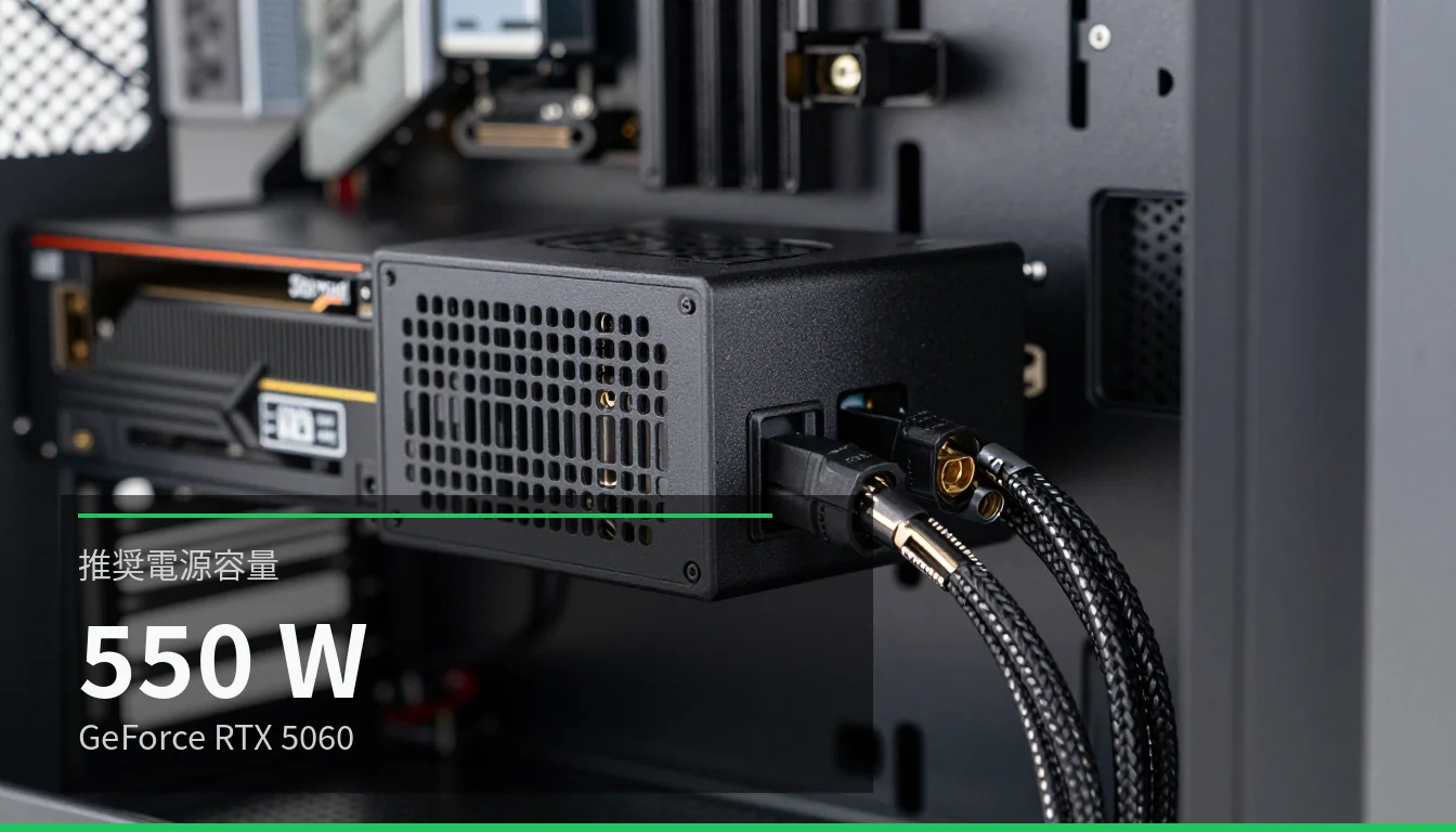 推奨電源容量 — 550 W — GeForce RTX 5060