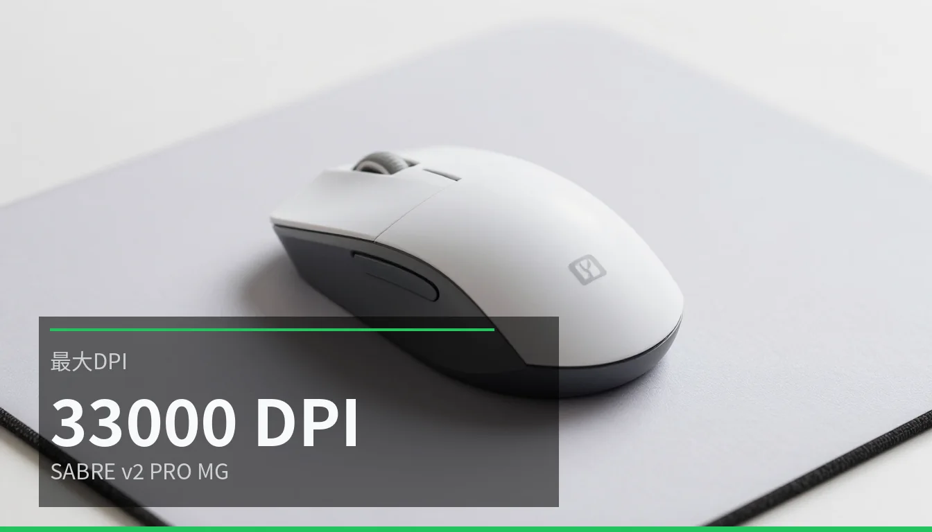 最大DPI — 33000 DPI — SABRE v2 PRO MG